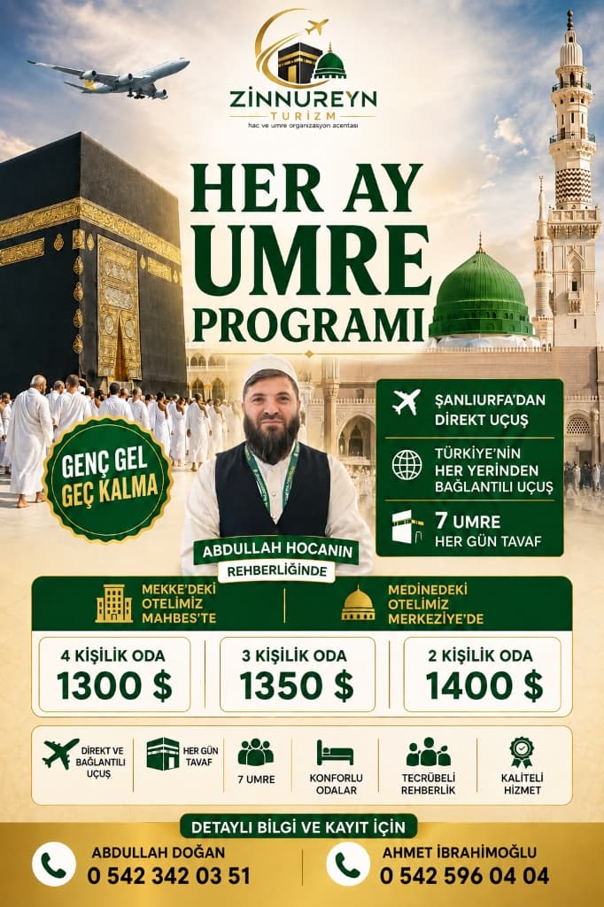 20.10.2026 Çıkışlı 20 Günlük Umre
